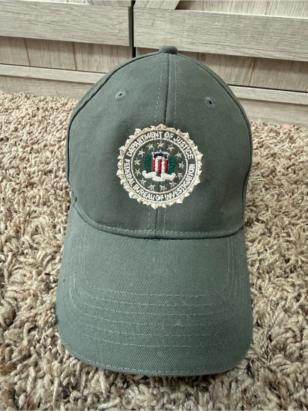 FBI Embroidered Baseball Cap/Hat -Olive Green Souvenir